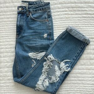 Top shop distressed mom jeans